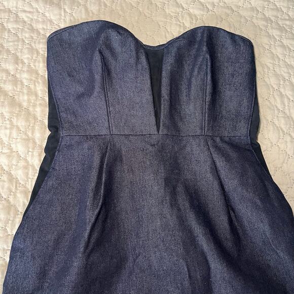 Rag & Bone Denim Corset Mini Dress w/ Suede Size 2 - Picture 4 of 9